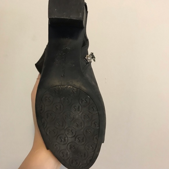 Black open toe leather heels - Picture 5 of 6